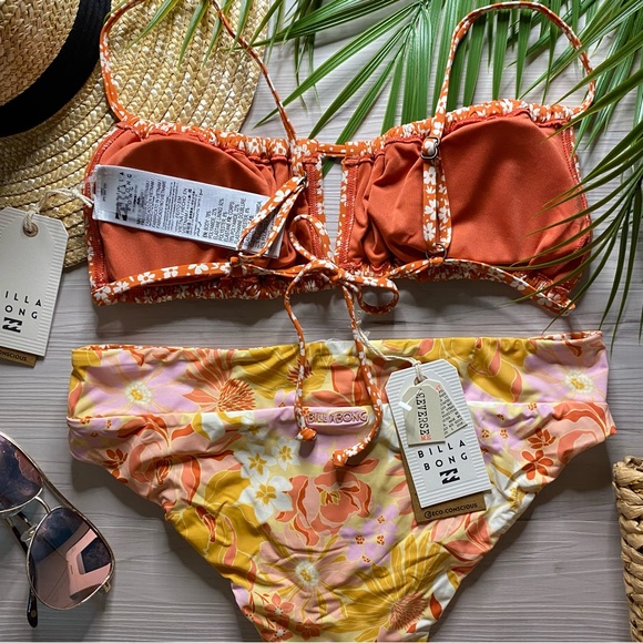Billabong 🌺 Ditsy Floral Ruched Made for Daze Alina Bralette Top | Rise Bottom - Picture 12 of 16